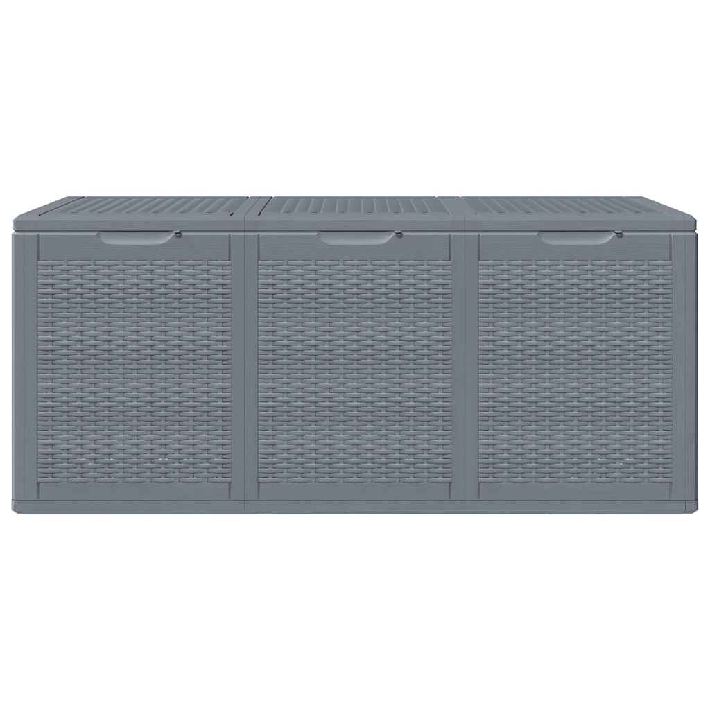 Garden Storage Box Grey PP Rattan 270 L